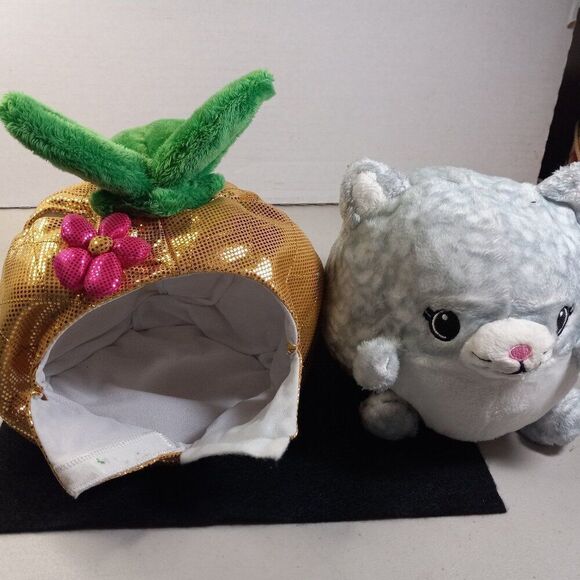 Squishable Undercover Kitty in Pineapple Shiny Fabric Pink Flower Cottagecore - Picture 3 of 10